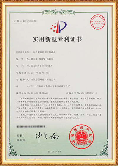 Patent Certificate 