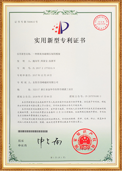 Patent Certificate 