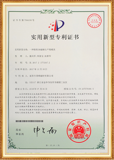 Patent Certificate 